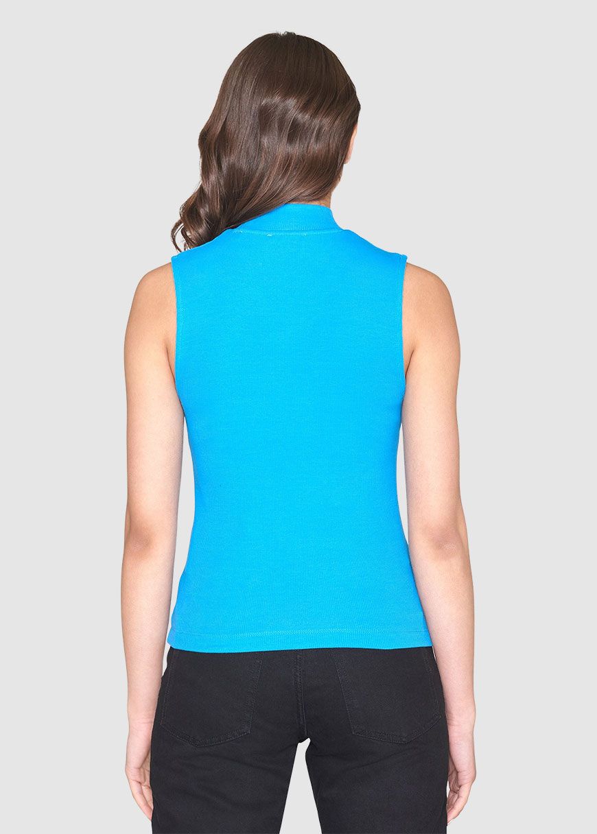 High Neck Rib Top