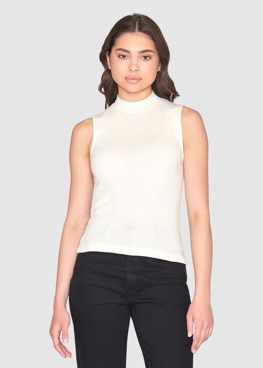 High Neck Rib Top