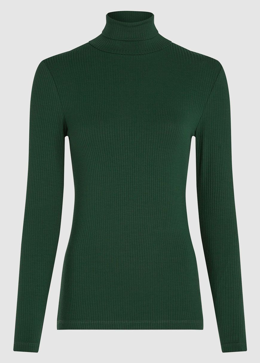 Rollneck Top Uni Rib