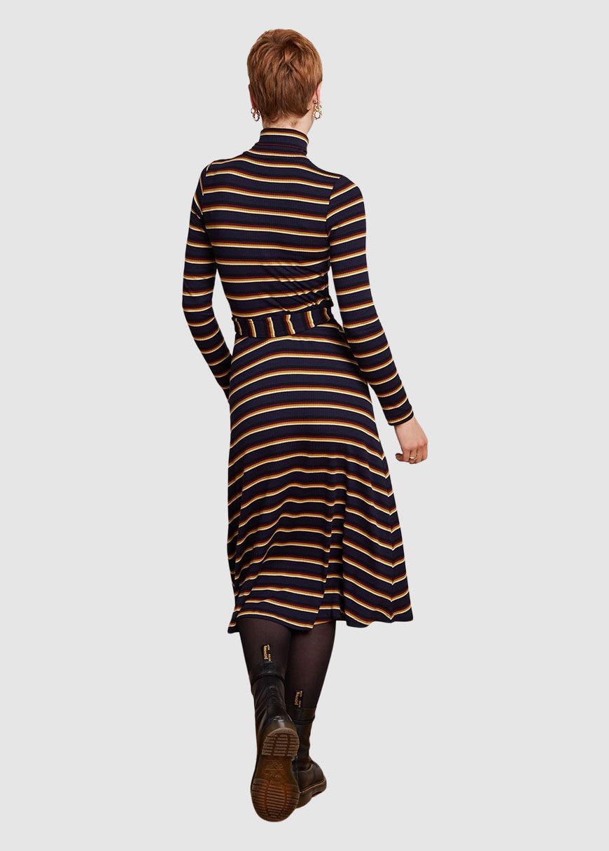 Rollneck Dress Century Stripe