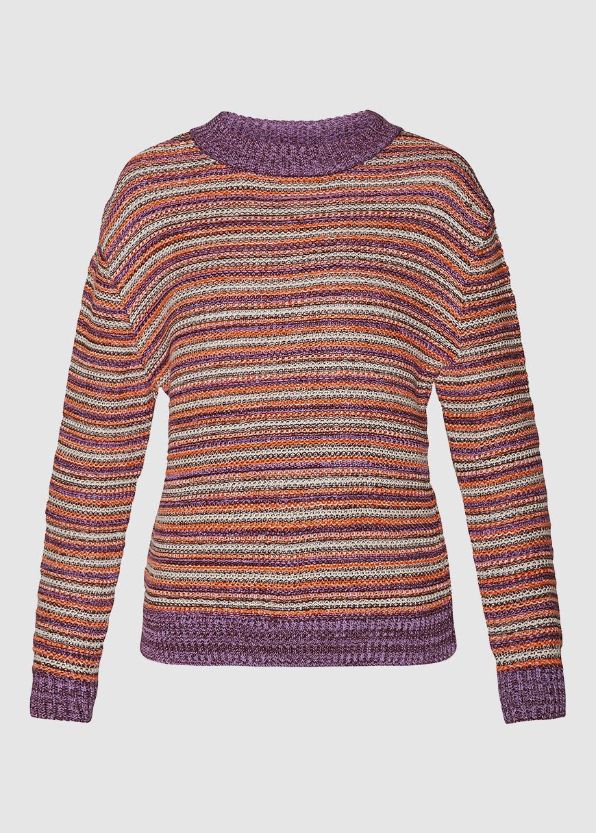 Multi Color Knitted Crew Neck