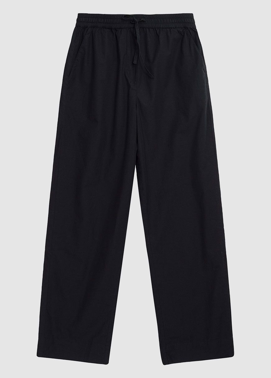 Chloe Barrel High-Rise Poplin Elastic Waistband Pants