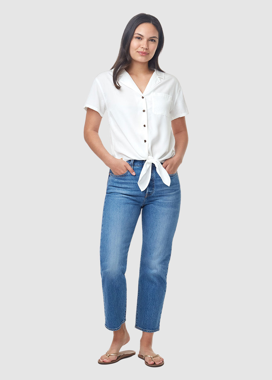 W Meander Tie Front Shirt