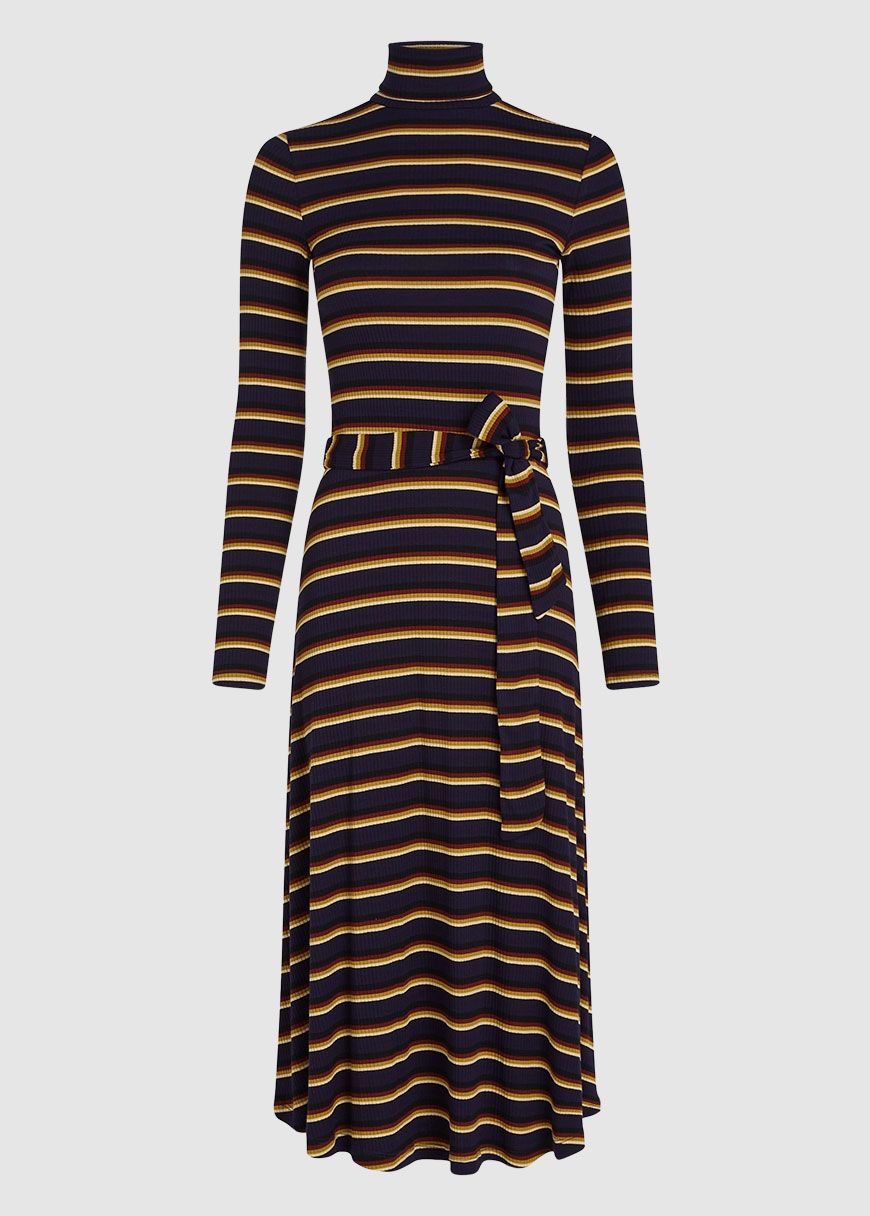 Rollneck Dress Century Stripe