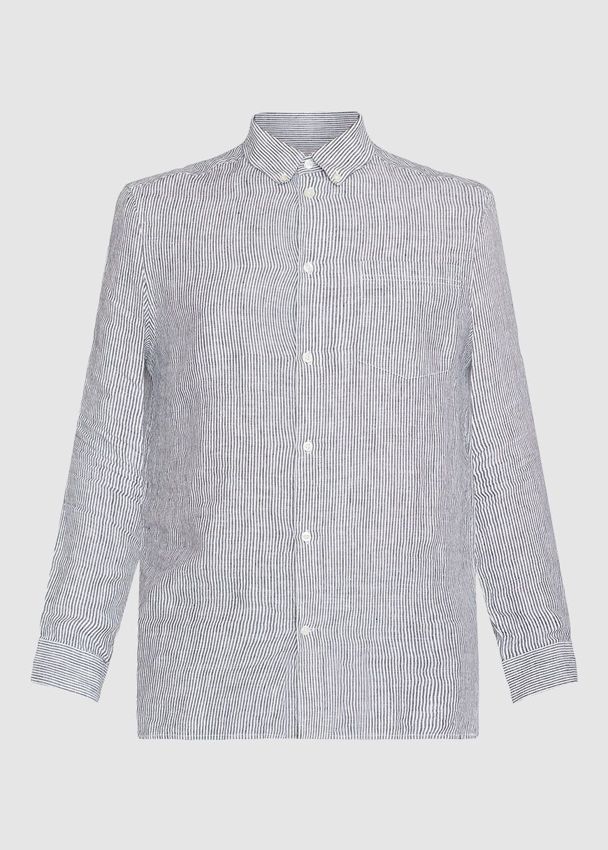 Regular Striped Linen Shirt