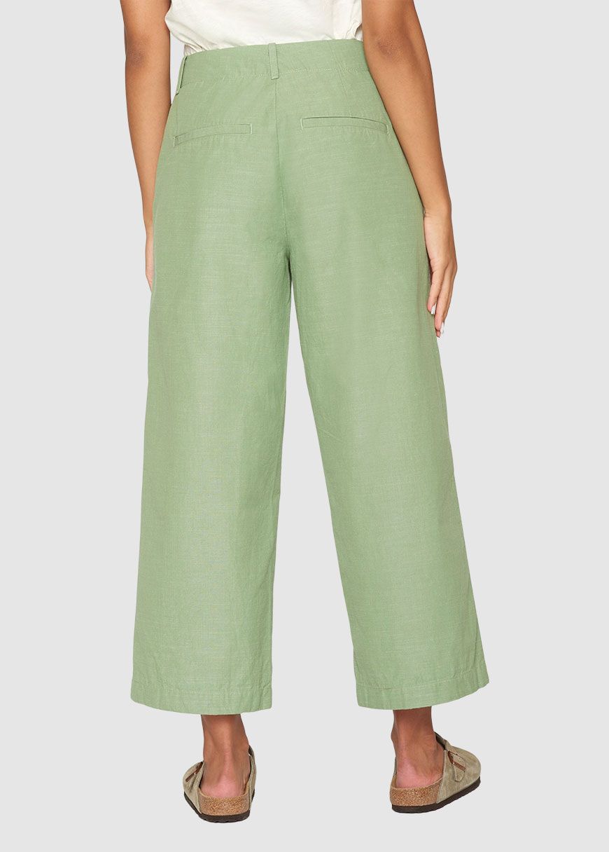 Posey Mid-Rise Wide Slub Yarn Cropped Pants