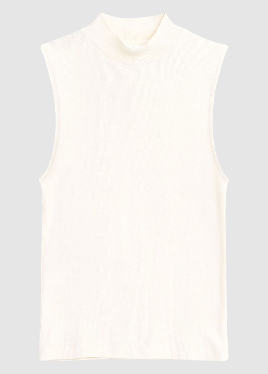 High Neck Rib Top