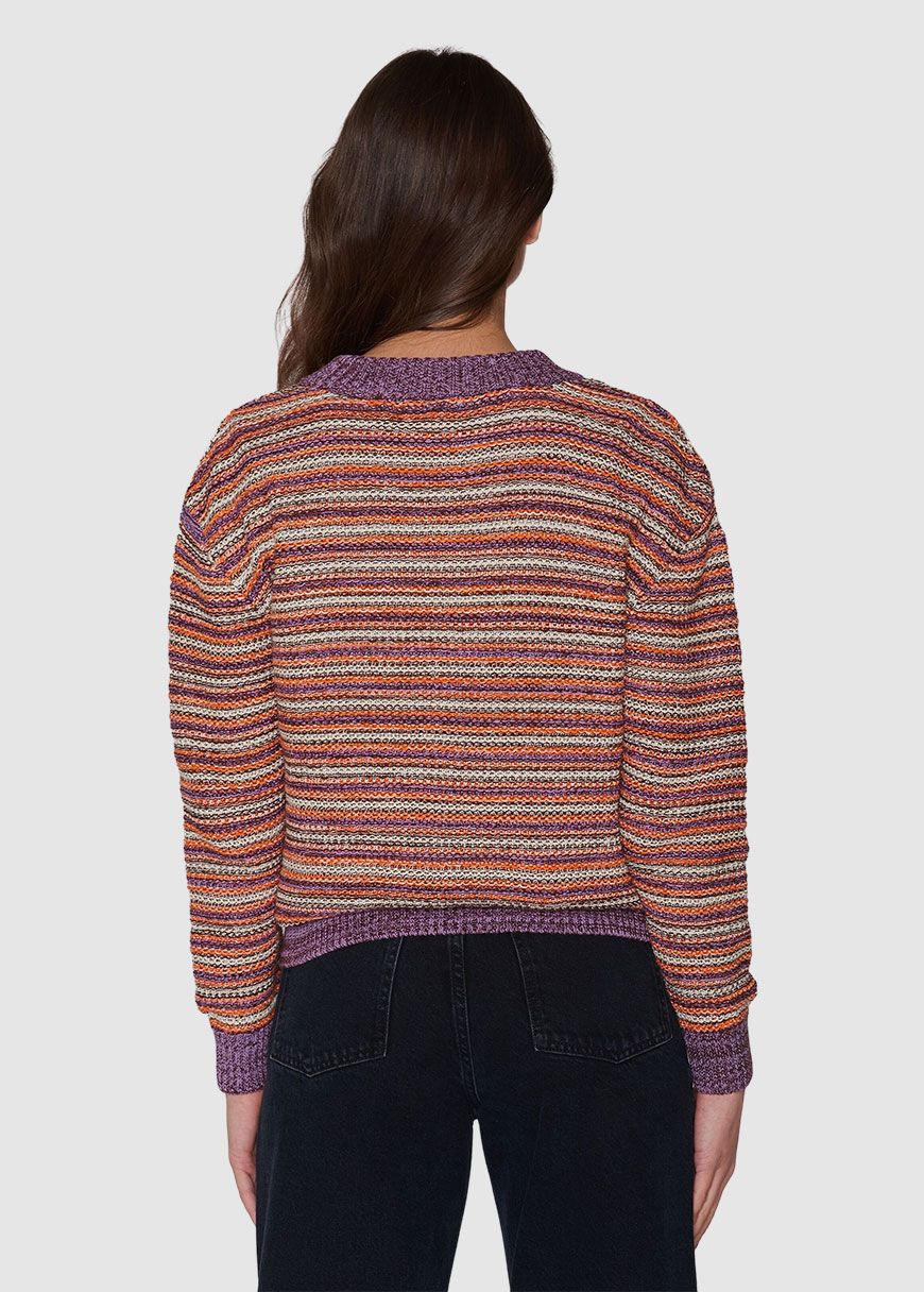 Multi Color Knitted Crew Neck