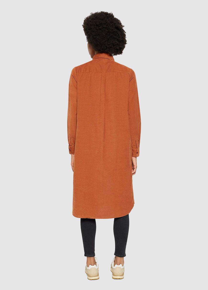 Corduroy Mid Length Shirt Dress