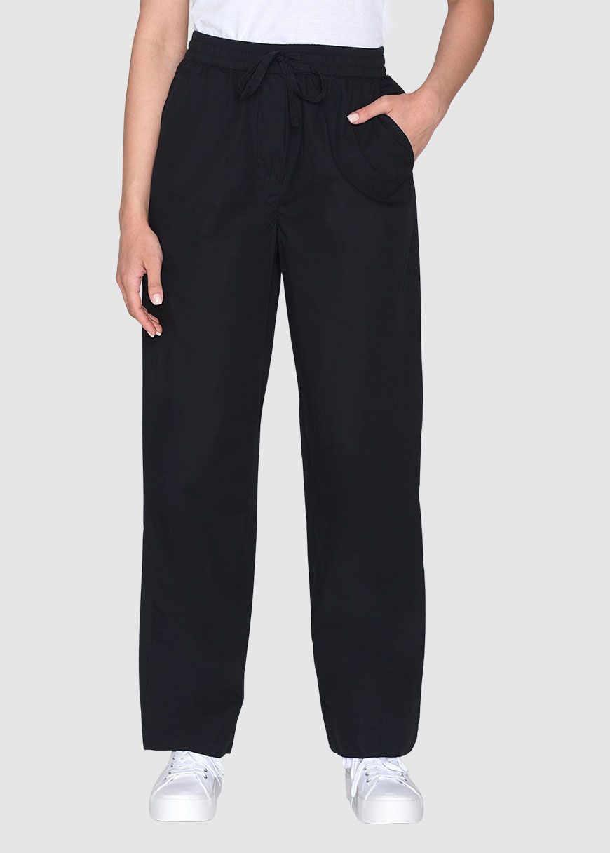 Chloe Barrel High-Rise Poplin Elastic Waistband Pants