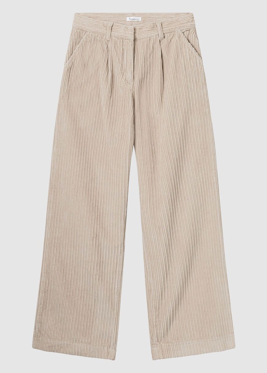 Posey Wide High-Rise Irregular Corduroy Pants