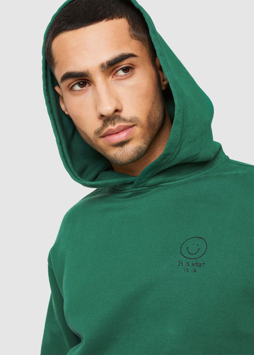 Hoodie Olive Smiley