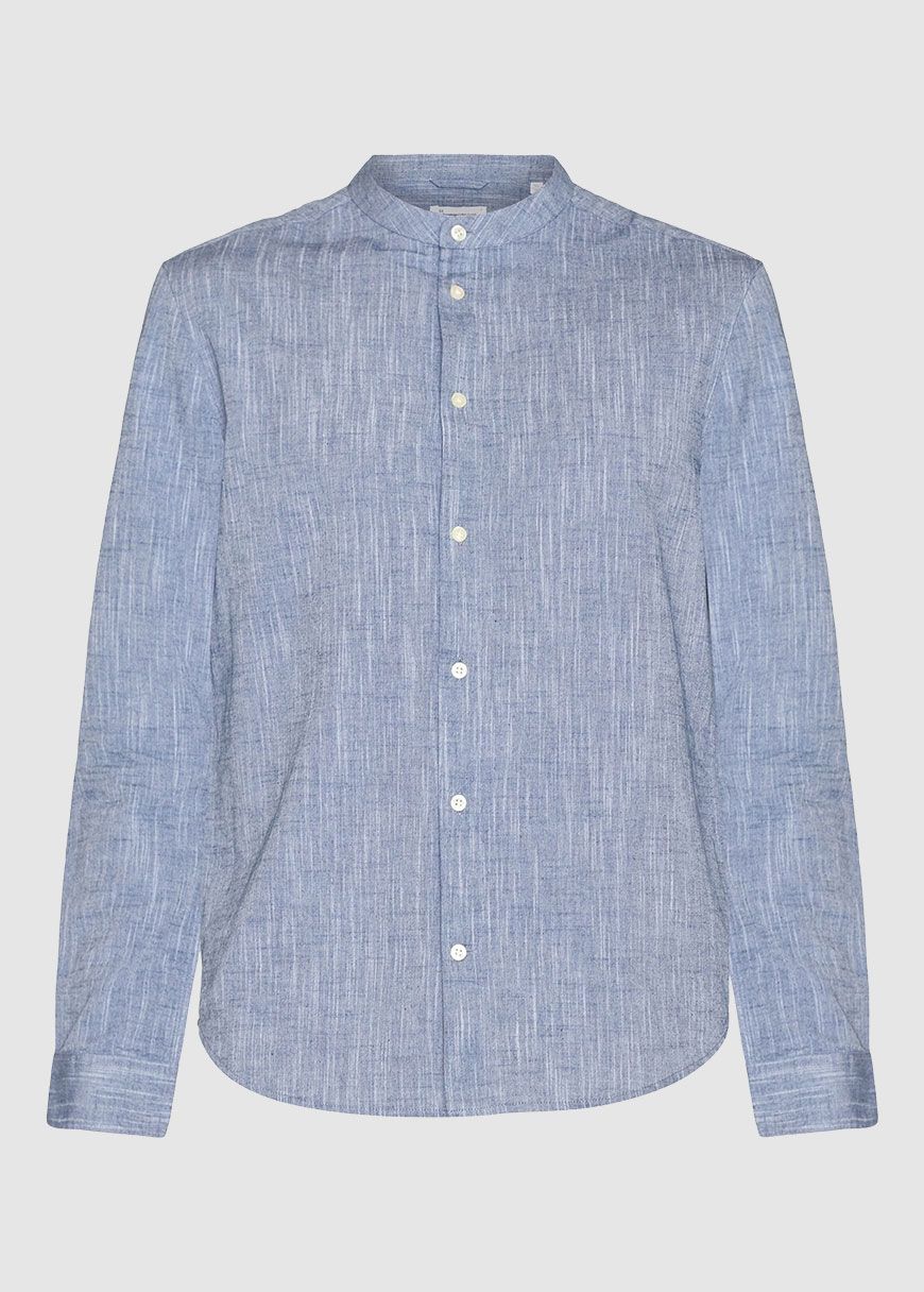 Regular Linen Stand Collar Shirt