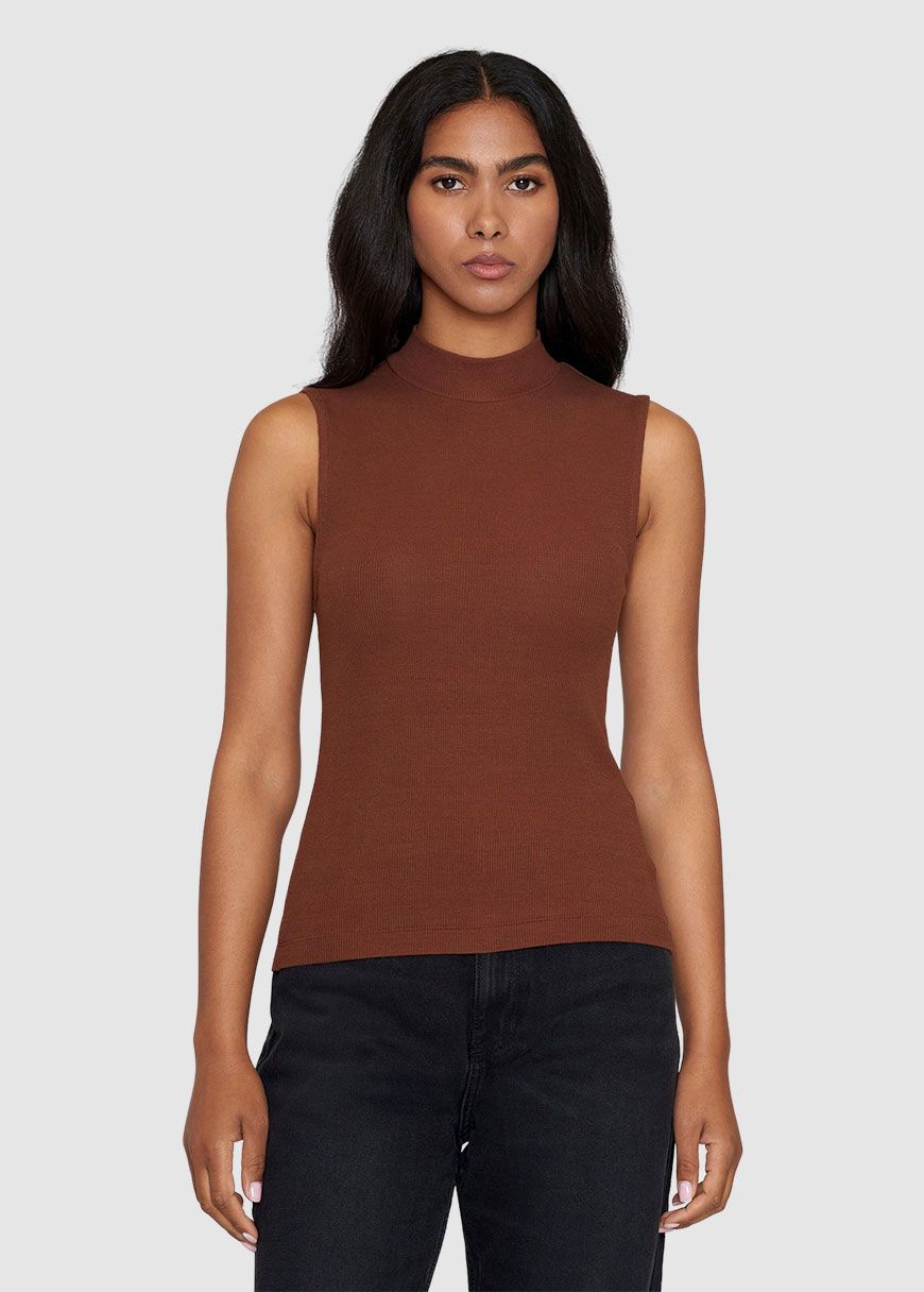 High Neck Rib Top