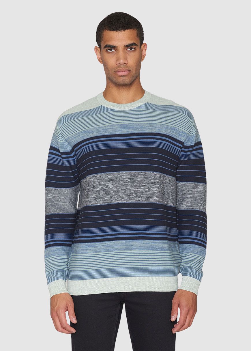 Loose Striped Multicolored Crew Neck