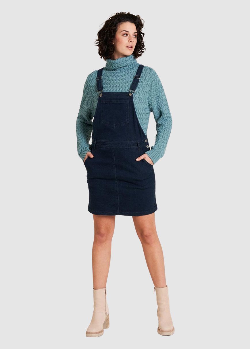 Latzkleid aus Denim