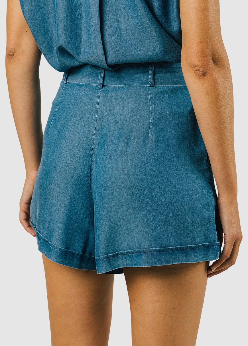 Indigo Belted Short