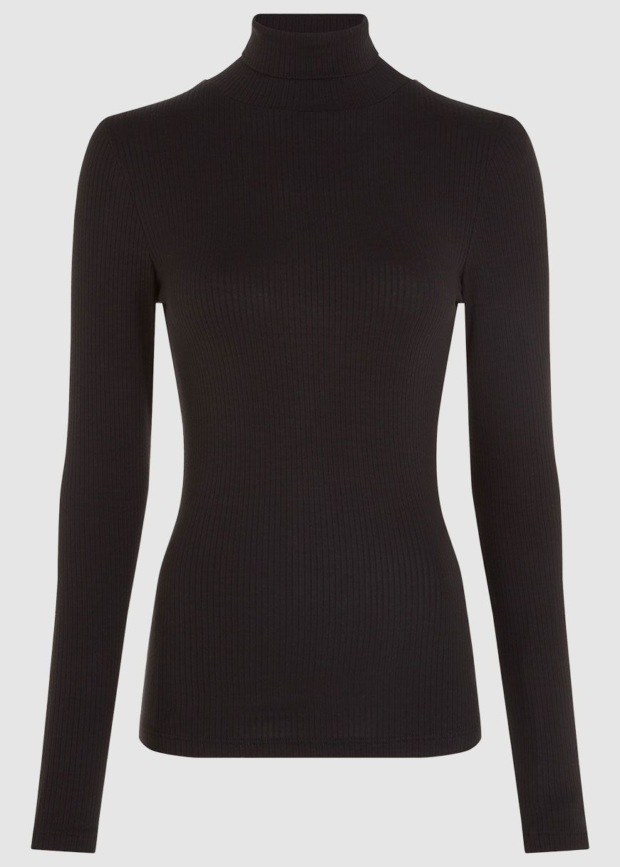 Rollneck Top Uni Rib