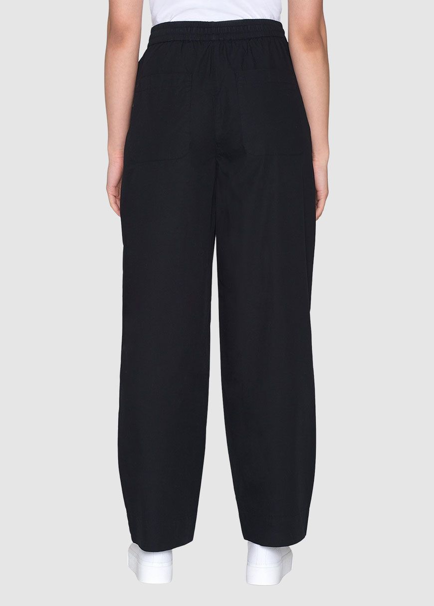 Chloe Barrel High-Rise Poplin Elastic Waistband Pants