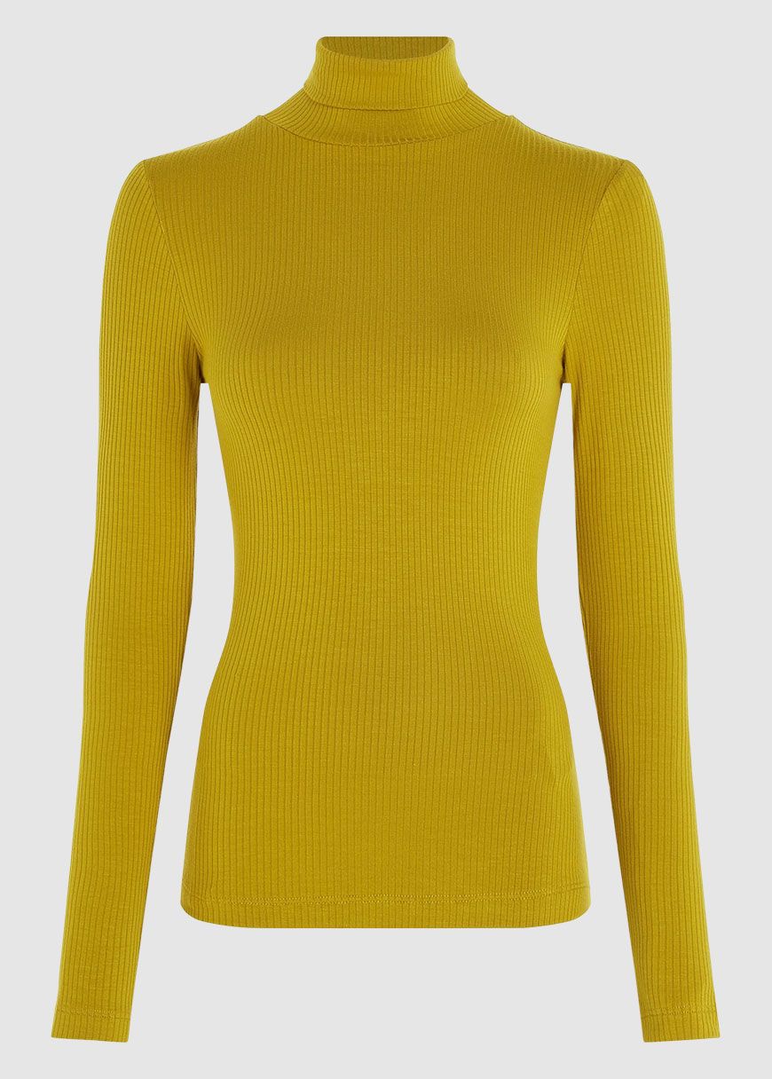 Rollneck Top Uni Rib